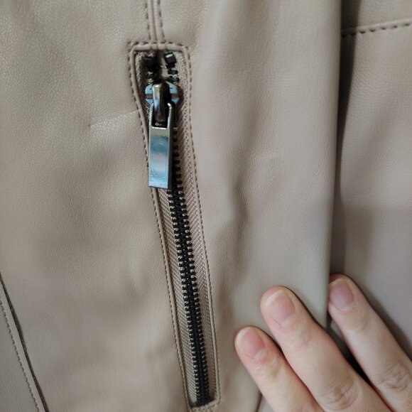 Bagatelle XL Beige Faux Leather Jacket - Picture 4 of 7